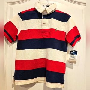 NWT Polo by Ralph Lauren Red/Blue/White striped polo Size 3/3T